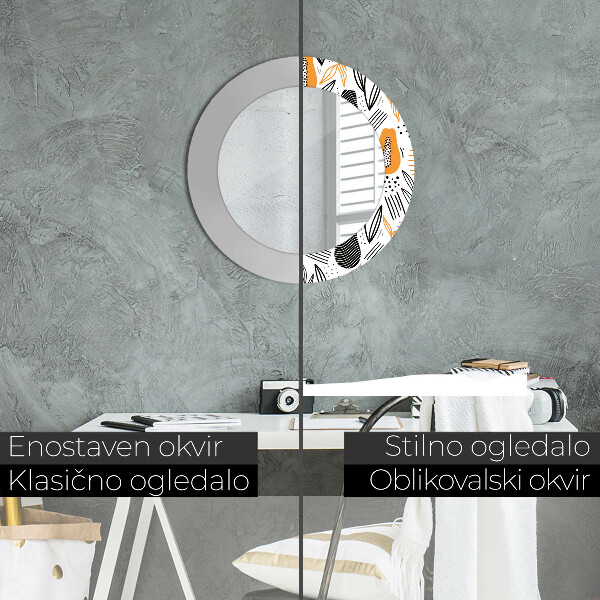 Miroir rond imprimé Modèle papai