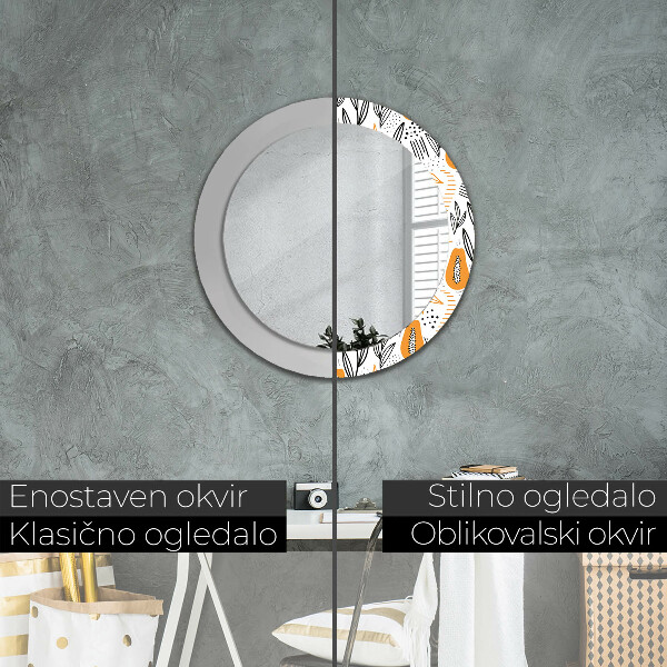 Miroir rond imprimé Modèle papai