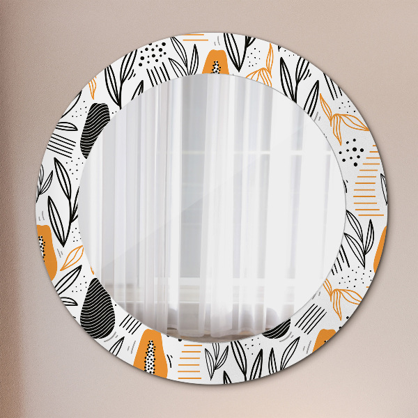 Miroir rond imprimé Modèle papai