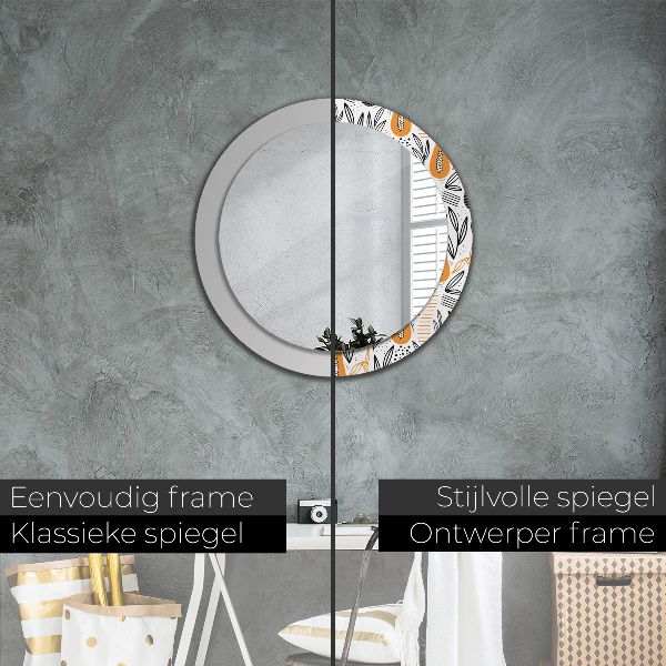 Miroir rond imprimé Modèle papai