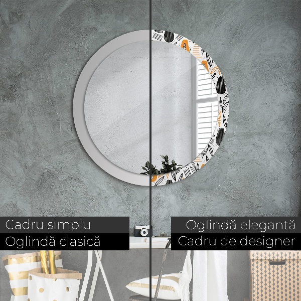 Miroir rond imprimé Modèle papai