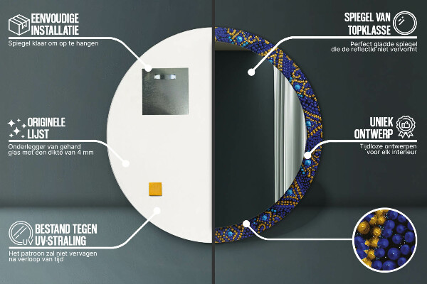 Miroir rond avec décoration Composition décorative