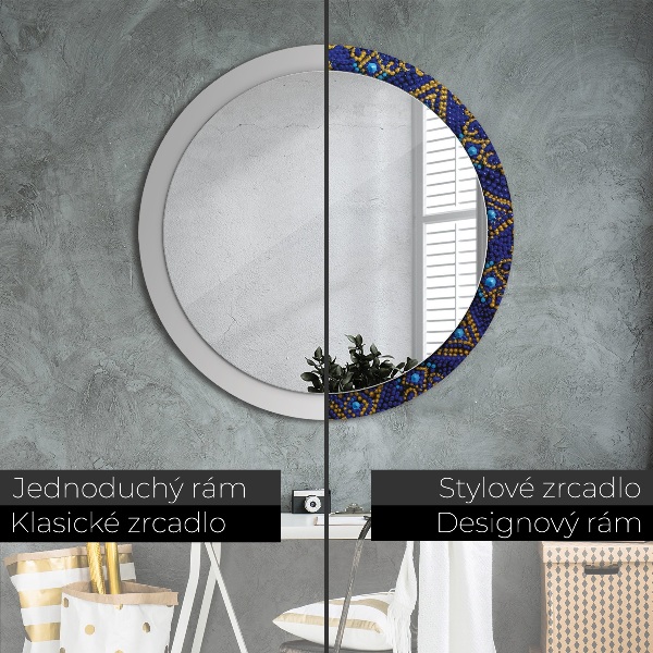 Miroir rond avec décoration Composition décorative