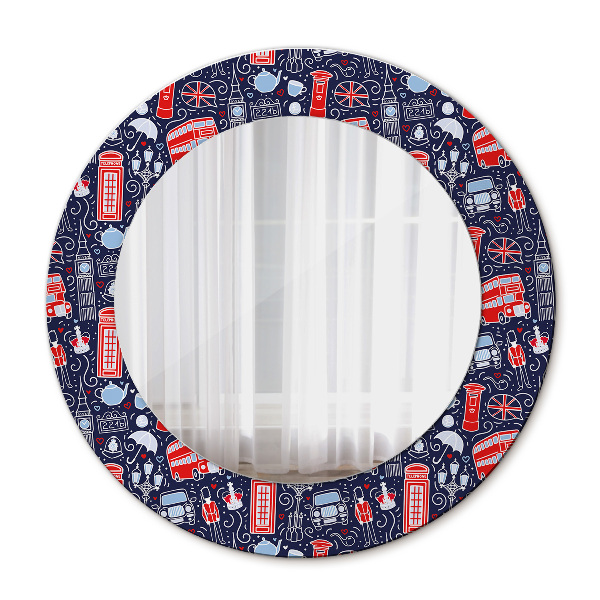 Miroir rond avec décoration Symbole de londres