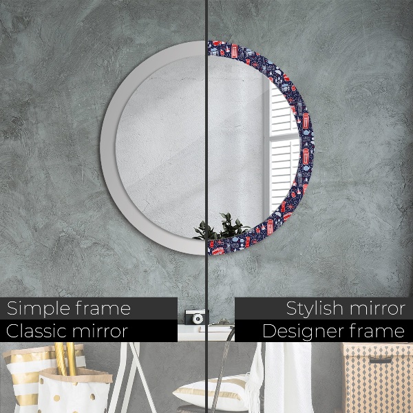 Miroir rond avec décoration Symbole de londres