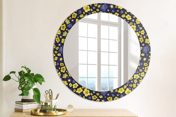 Miroir rond avec décoration Douces petites fleurs