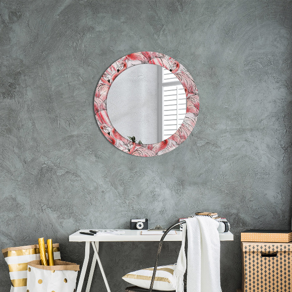 Miroir rond avec décoration Motif flamboyant
