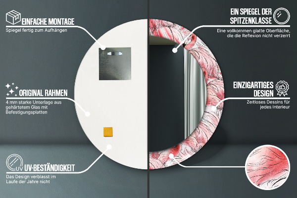Miroir rond avec décoration Motif flamboyant