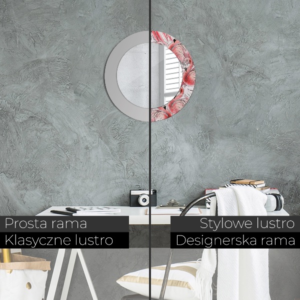 Miroir rond avec décoration Motif flamboyant