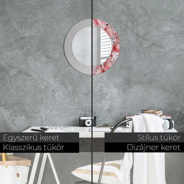 Miroir rond avec décoration Motif flamboyant