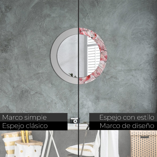 Miroir rond avec décoration Motif flamboyant