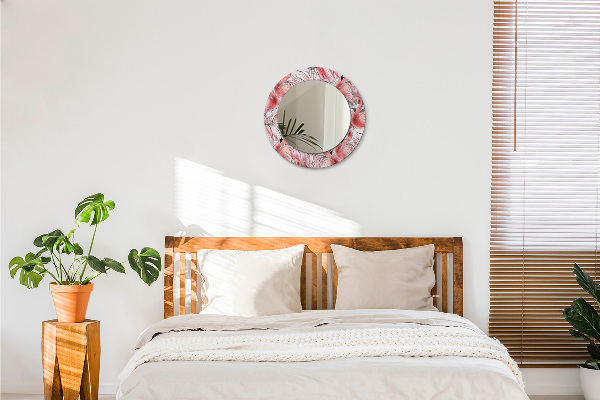 Miroir rond avec décoration Motif flamboyant