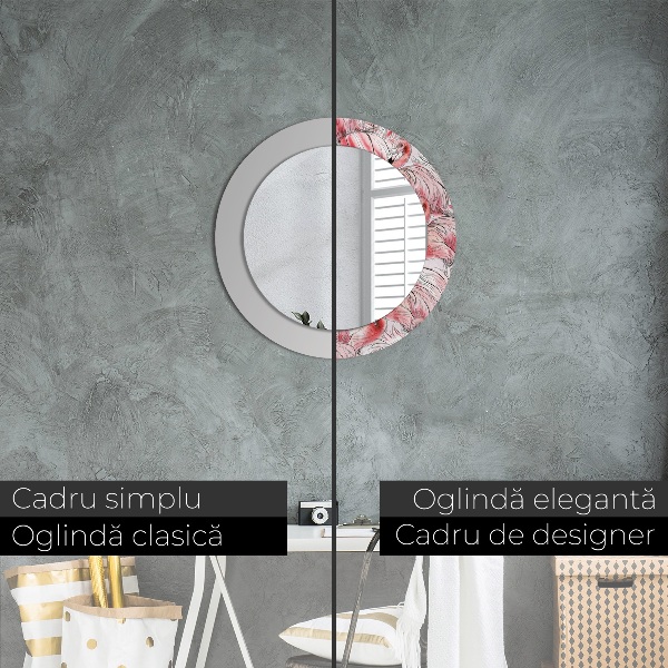 Miroir rond avec décoration Motif flamboyant