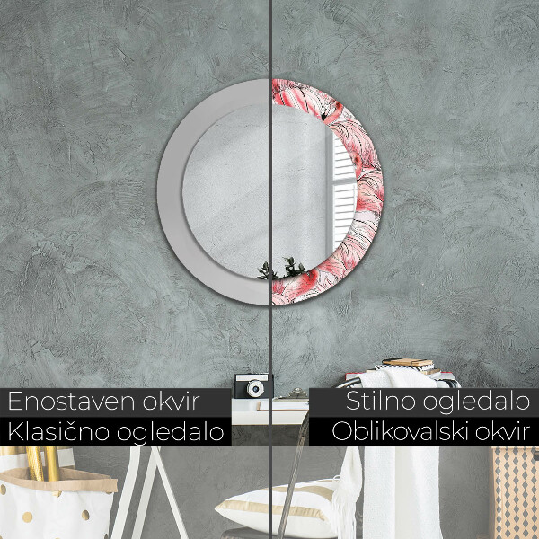 Miroir rond avec décoration Motif flamboyant
