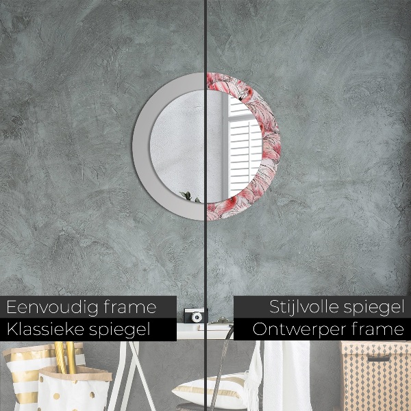 Miroir rond avec décoration Motif flamboyant