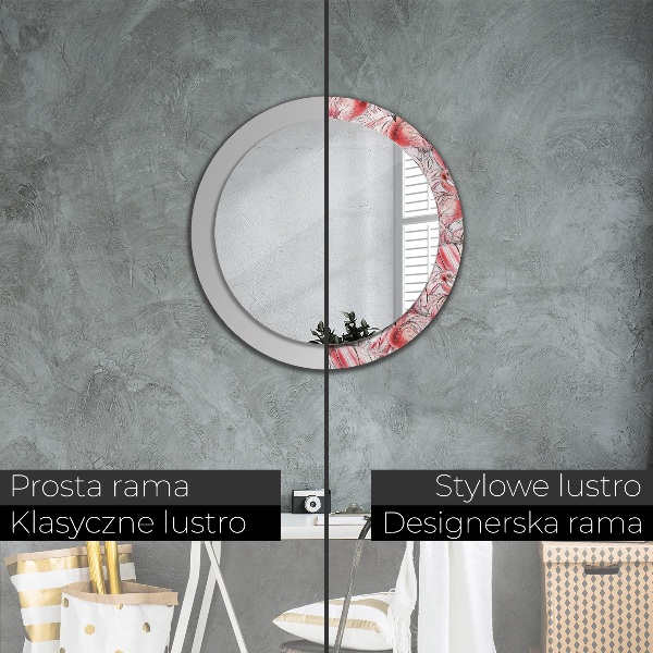 Miroir rond avec décoration Motif flamboyant