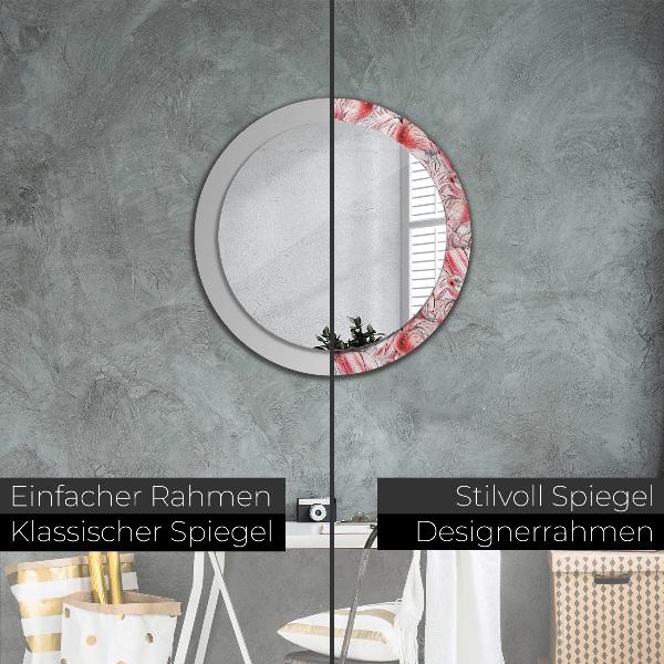 Miroir rond avec décoration Motif flamboyant