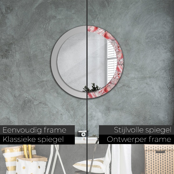 Miroir rond avec décoration Motif flamboyant