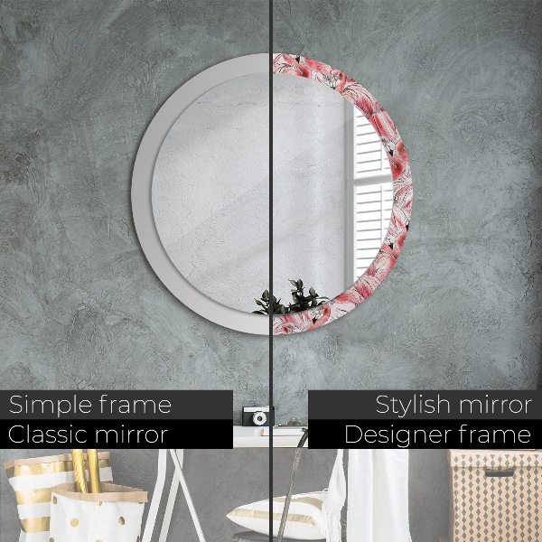 Miroir rond avec décoration Motif flamboyant