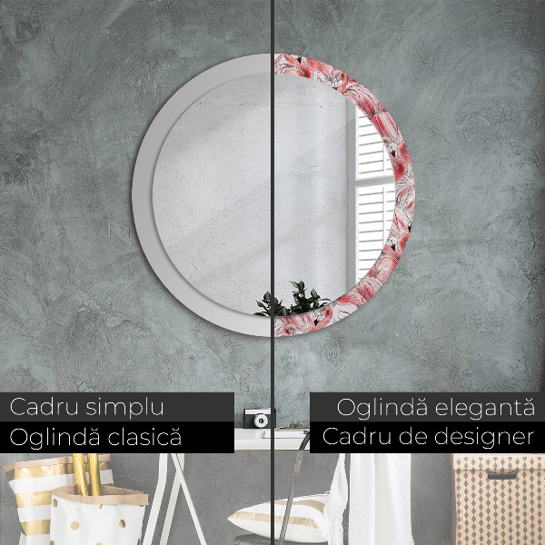 Miroir rond avec décoration Motif flamboyant