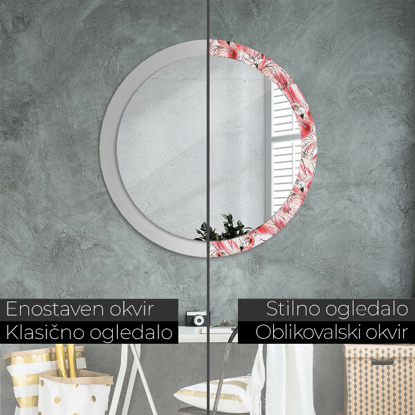 Miroir rond avec décoration Motif flamboyant