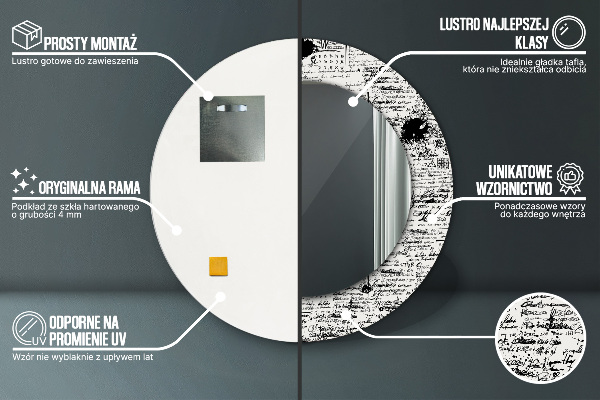 Miroir rond avec décoration Modèle