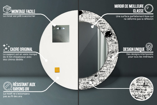 Miroir rond avec décoration Modèle