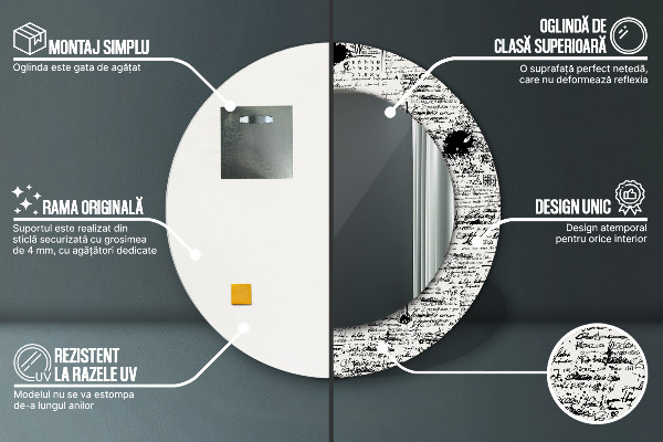 Miroir rond avec décoration Modèle