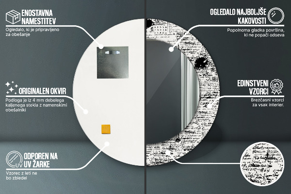 Miroir rond avec décoration Modèle