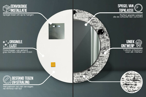 Miroir rond avec décoration Modèle