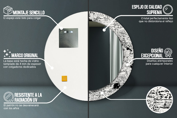 Miroir rond avec décoration Modèle