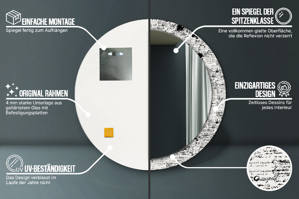 Miroir rond avec décoration Modèle