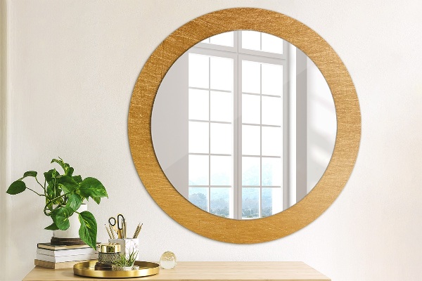 Miroir rond avec décoration Surface métallique