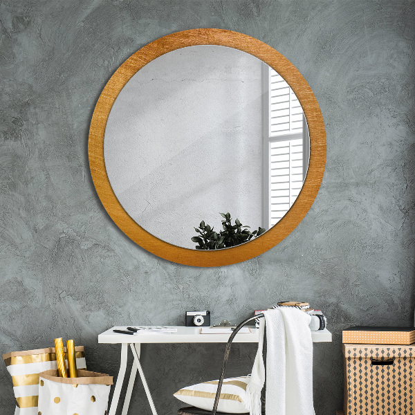 Miroir rond avec décoration Surface métallique