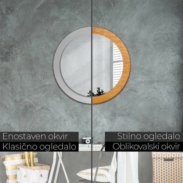 Miroir rond avec décoration Surface métallique