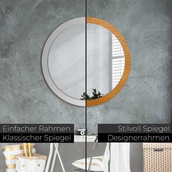 Miroir rond avec décoration Surface métallique