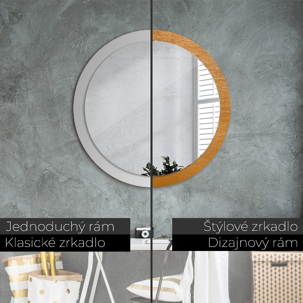 Miroir rond avec décoration Surface métallique