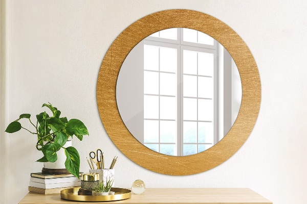 Miroir rond avec décoration Surface métallique