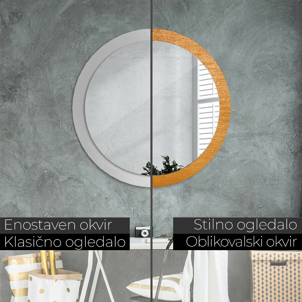 Miroir rond avec décoration Surface métallique