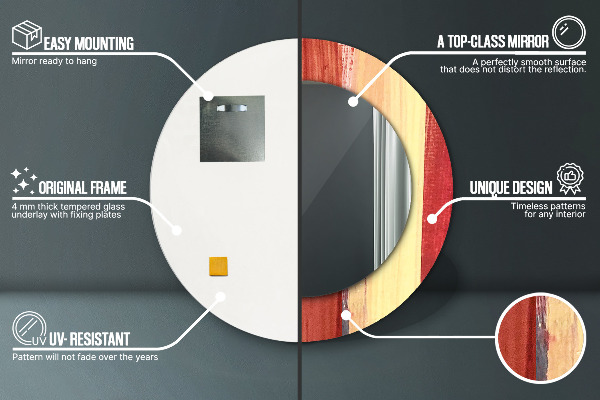 Miroir rond avec décoration Image abstraite