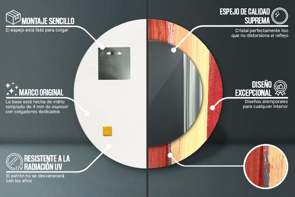 Miroir rond avec décoration Image abstraite