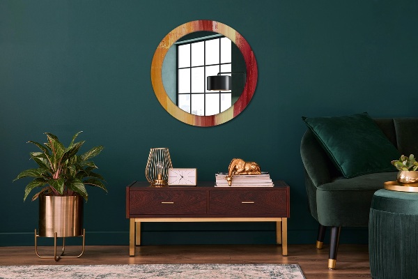 Miroir rond avec décoration Image abstraite
