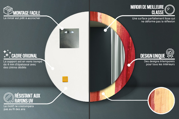 Miroir rond avec décoration Image abstraite