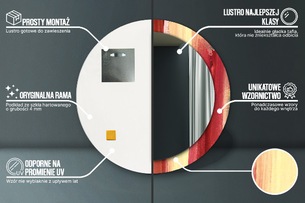 Miroir rond avec décoration Image abstraite