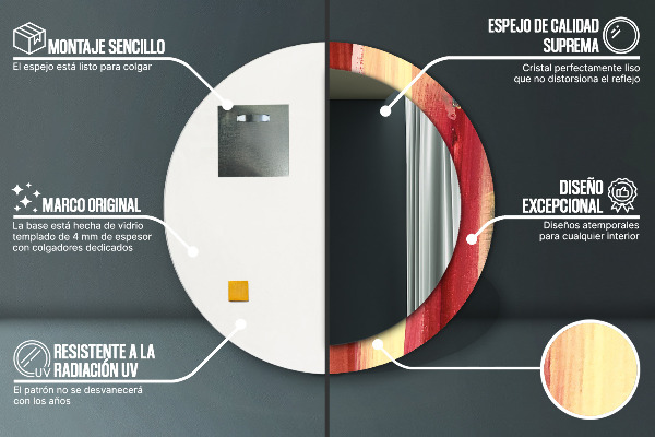 Miroir rond avec décoration Image abstraite