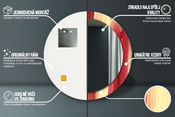 Miroir rond avec décoration Image abstraite
