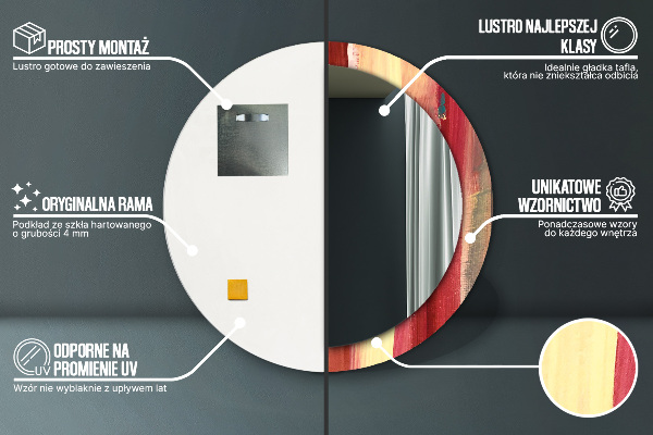 Miroir rond avec décoration Image abstraite