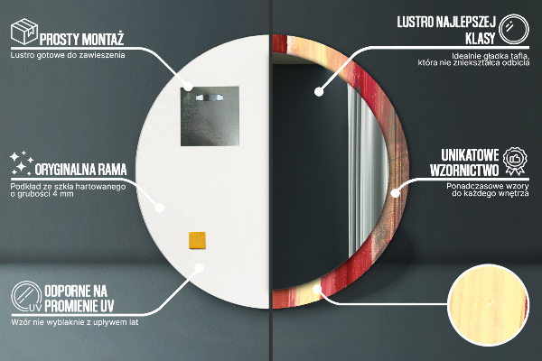 Miroir rond avec décoration Image abstraite