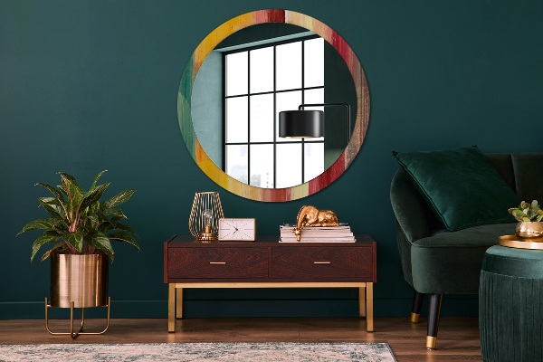 Miroir rond avec décoration Image abstraite