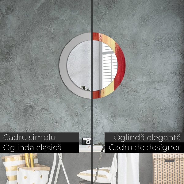 Miroir rond avec décoration Image abstraite